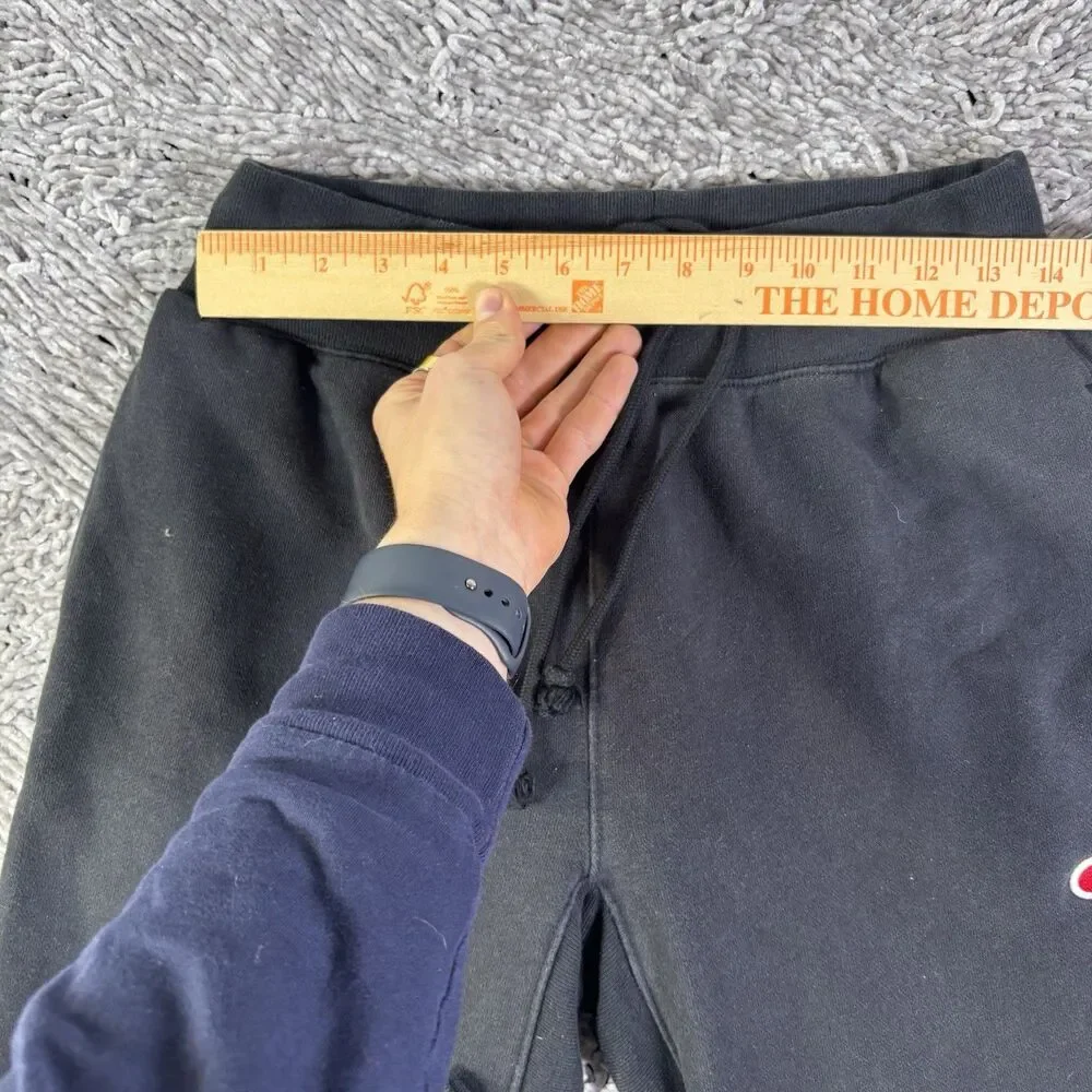 Champion Reverse Weave Sweatpants Mens Medium Black Activewear Training Gym Run